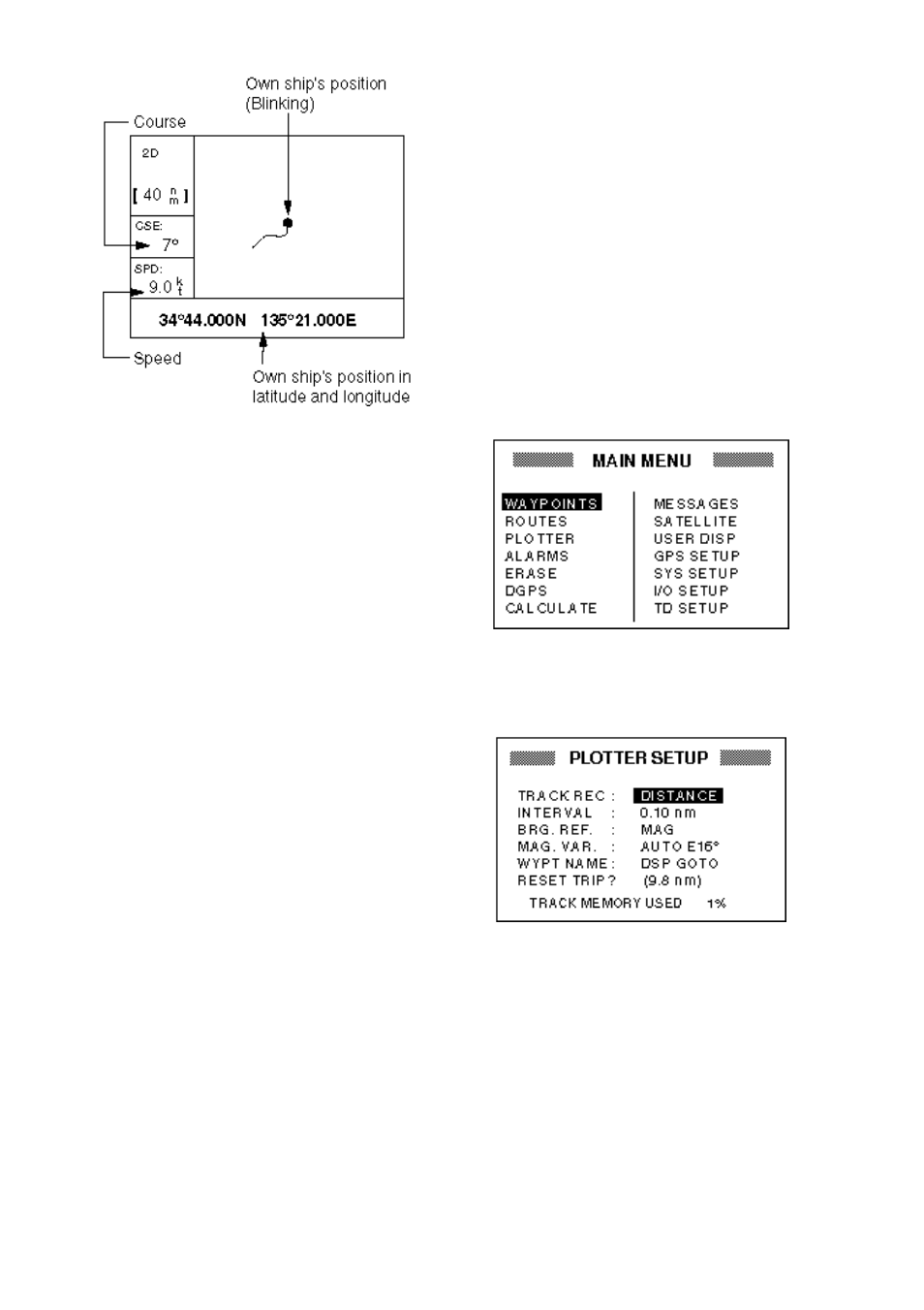 3 shifting the display, 4 centering own ship’s position | Furuno GP-36 User Manual | Page 20 / 81