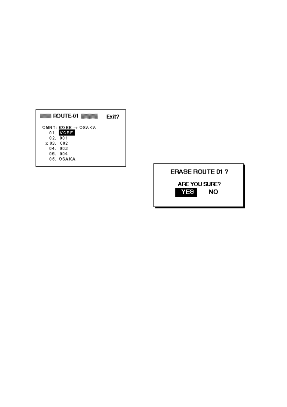 3 deleting a route | Furuno GP-36 User Manual | Page 34 / 81