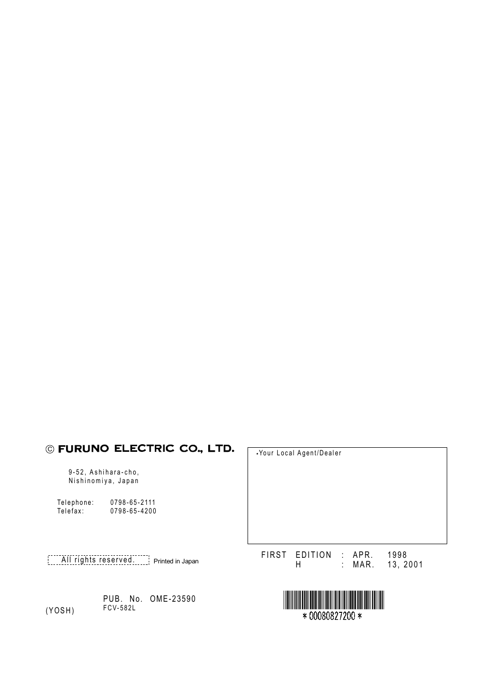 Furuno FCV-582L User Manual | Page 2 / 35