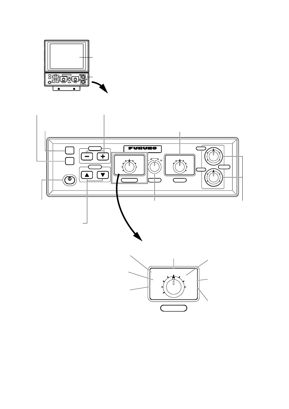 2 landscape-type control unit, Control unit (landscape type), Function | Furuno FCV-1200LM User Manual | Page 12 / 94