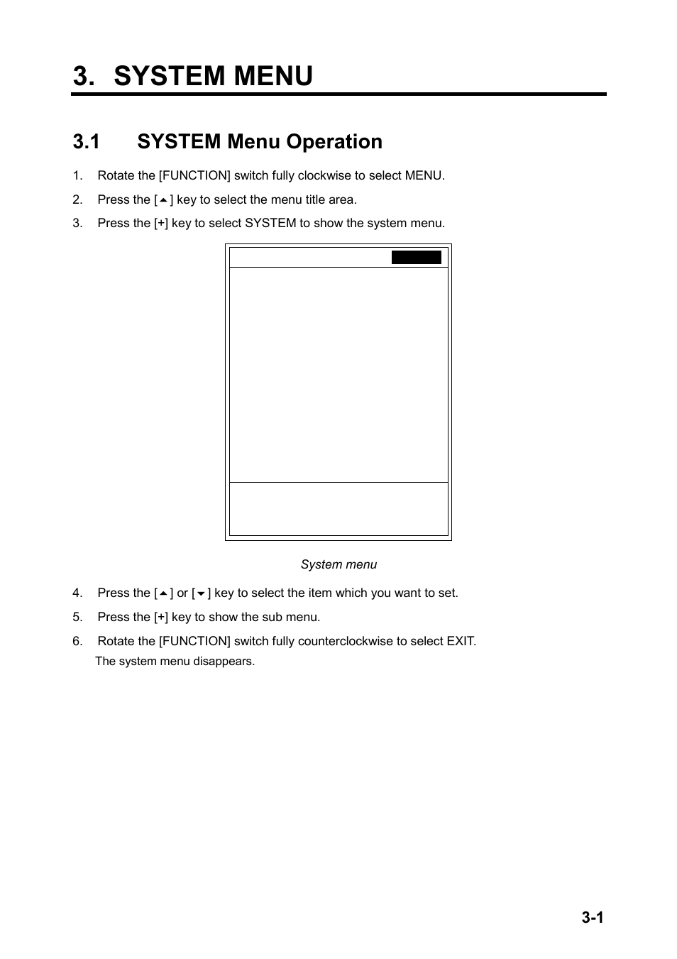 System menu, 1 system menu operation | Furuno FCV-1200LM User Manual | Page 49 / 94