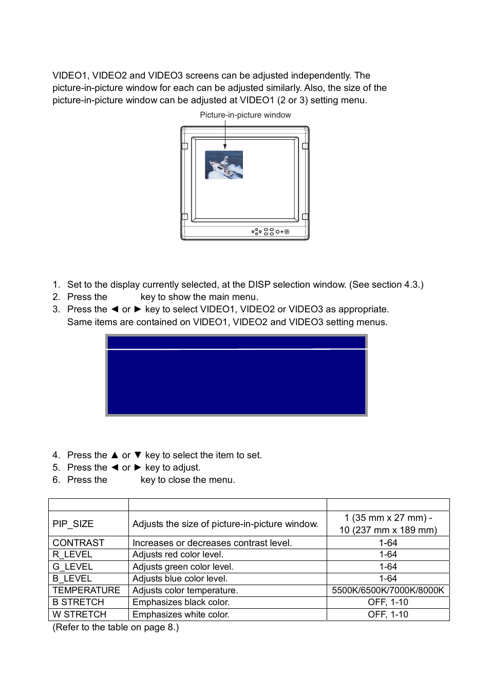 2 video setting | Furuno MU-17OC User Manual | Page 16 / 65