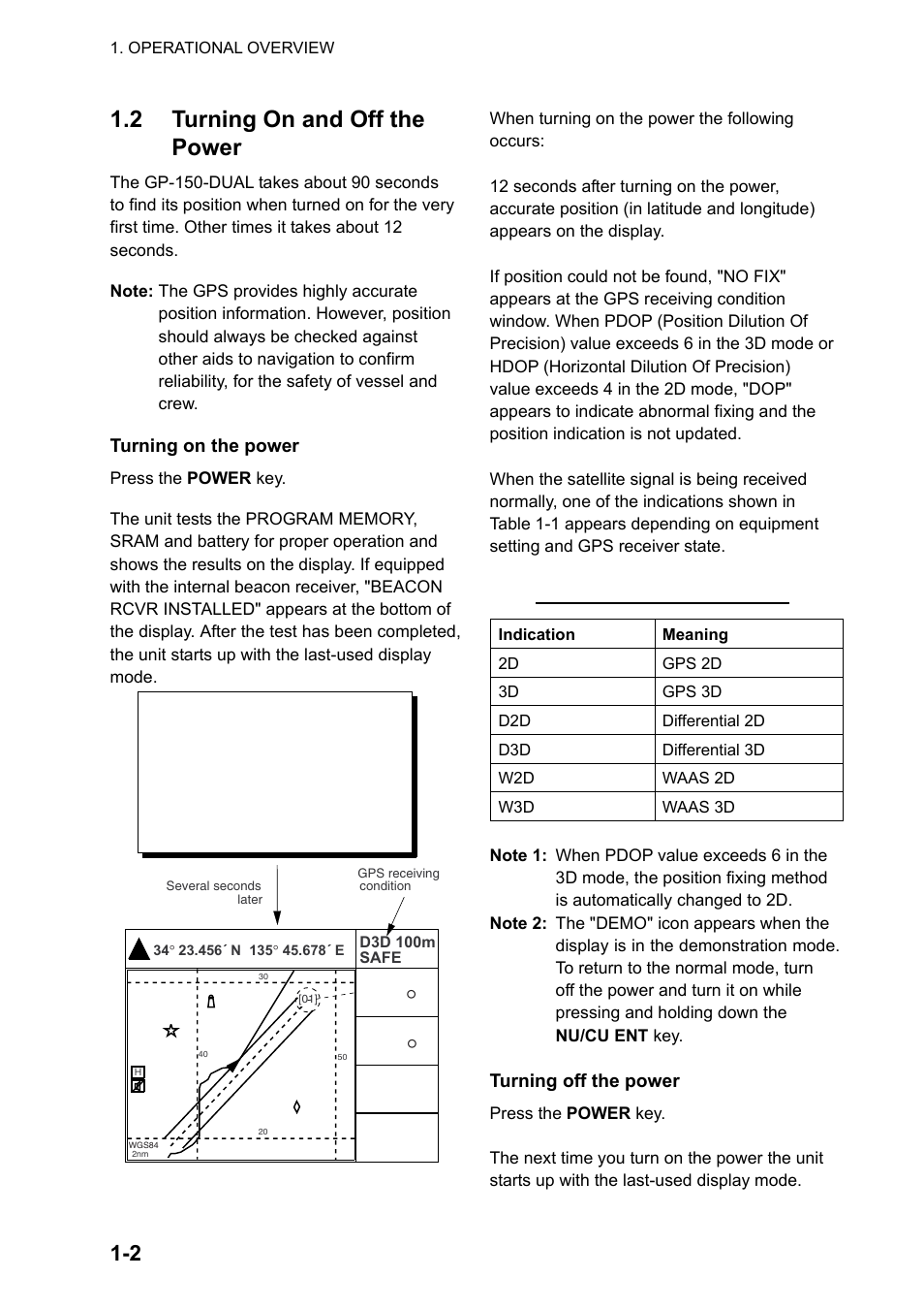 2 turning on and off the power | Furuno GP-150-DUAL User Manual | Page 10 / 123