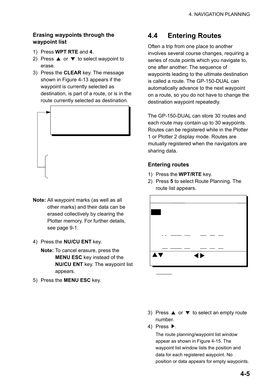 4 entering routes | Furuno GP-150-DUAL User Manual | Page 31 / 123