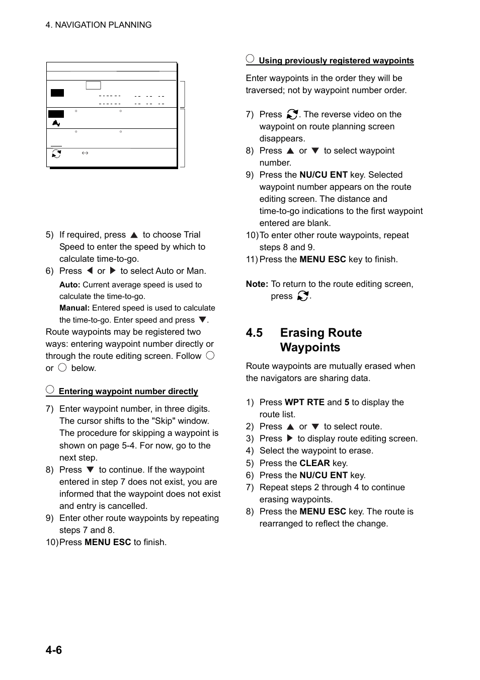 5 erasing route waypoints | Furuno GP-150-DUAL User Manual | Page 32 / 123