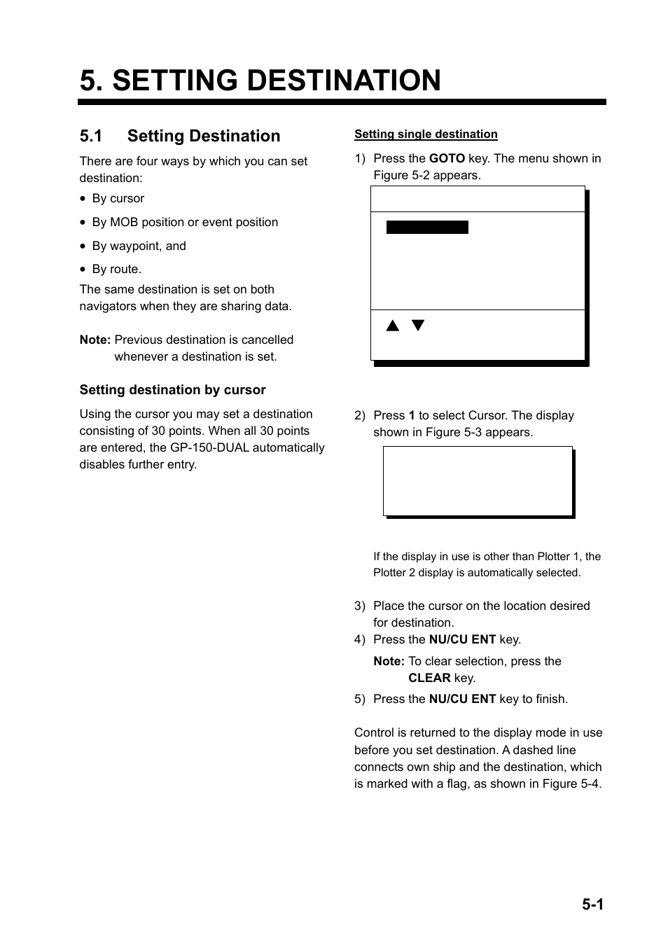 Setting destination, 1 setting destination | Furuno GP-150-DUAL User Manual | Page 35 / 123
