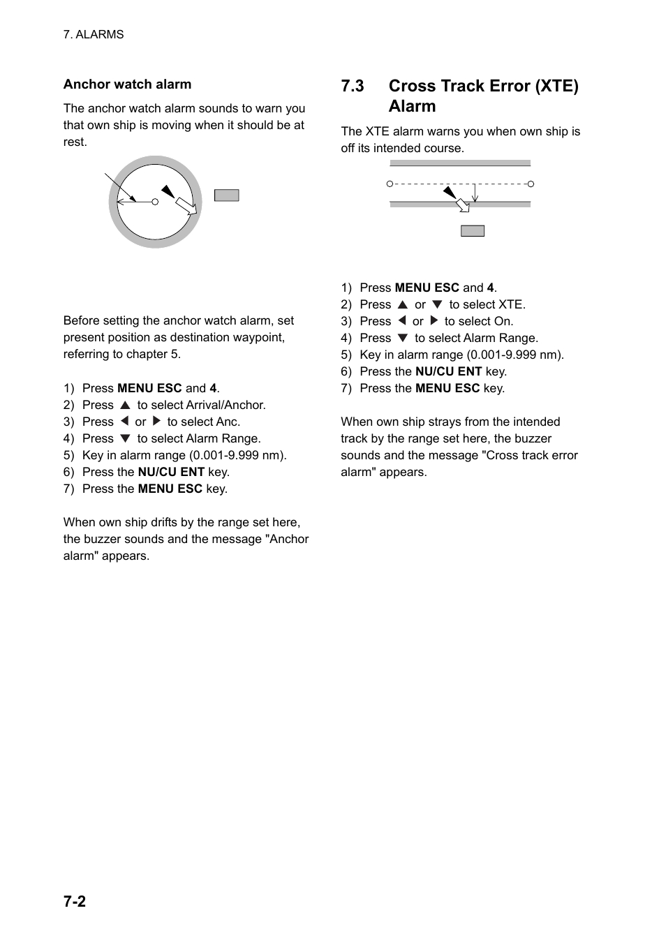 3 cross track error (xte) alarm | Furuno GP-150-DUAL User Manual | Page 48 / 123