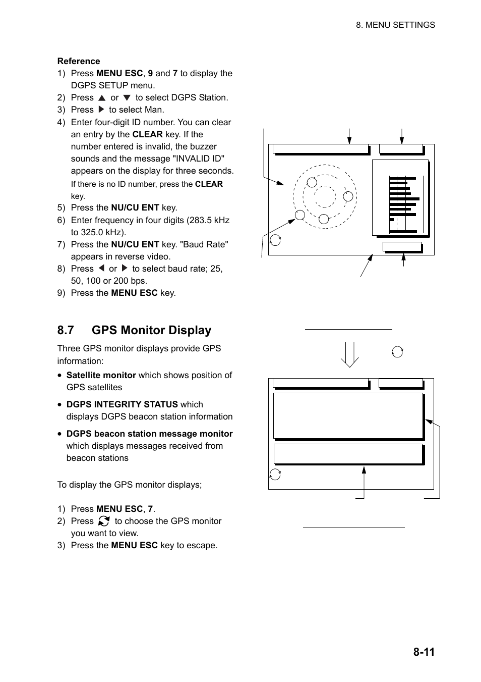 7 gps monitor display | Furuno GP-150-DUAL User Manual | Page 61 / 123