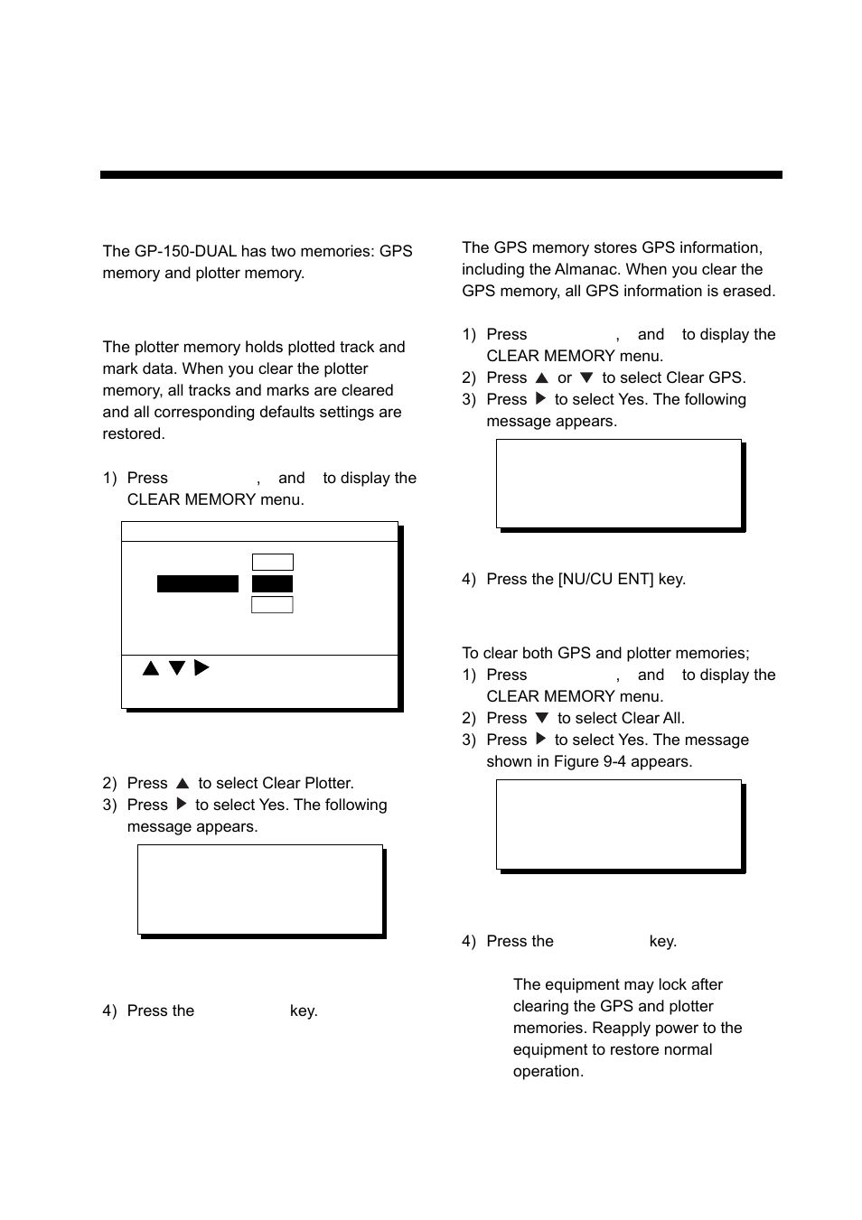 Maintenance & troubleshooting, 1 clearing the memory | Furuno GP-150-DUAL User Manual | Page 63 / 123