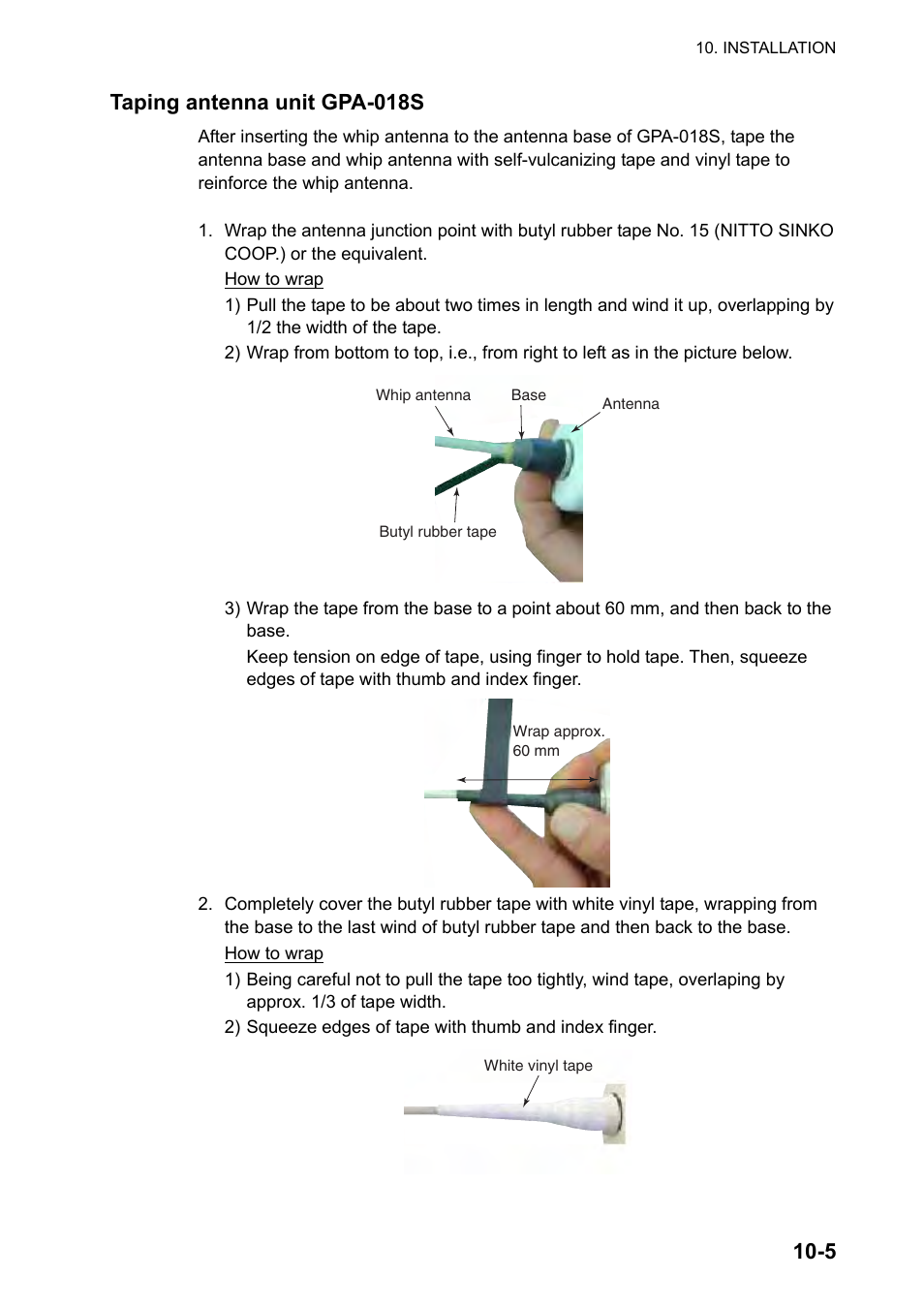 5 taping antenna unit gpa-018s | Furuno GP-150-DUAL User Manual | Page 73 / 123