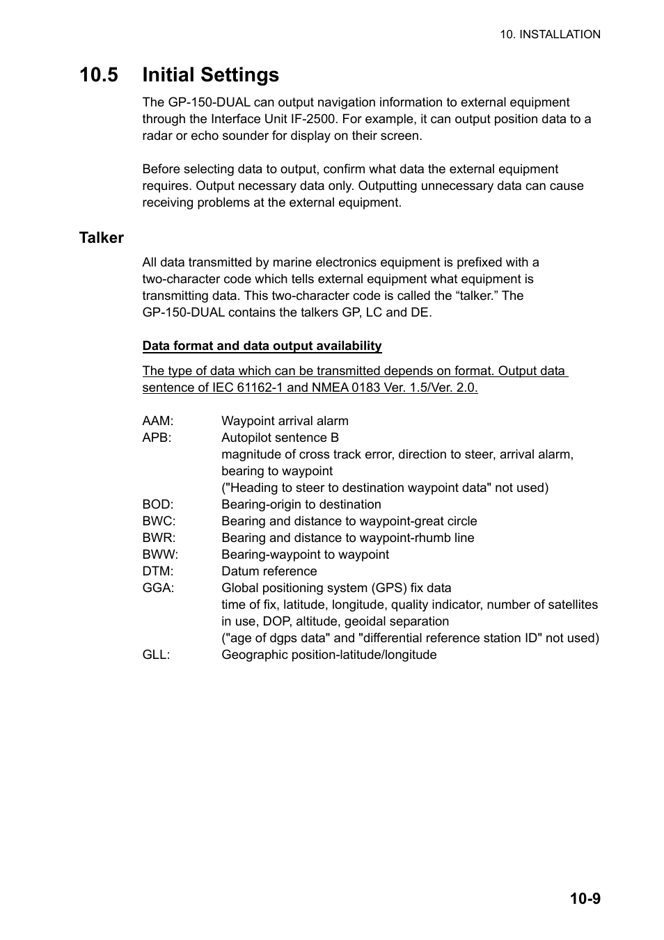 5 initial settings, Talker | Furuno GP-150-DUAL User Manual | Page 77 / 123