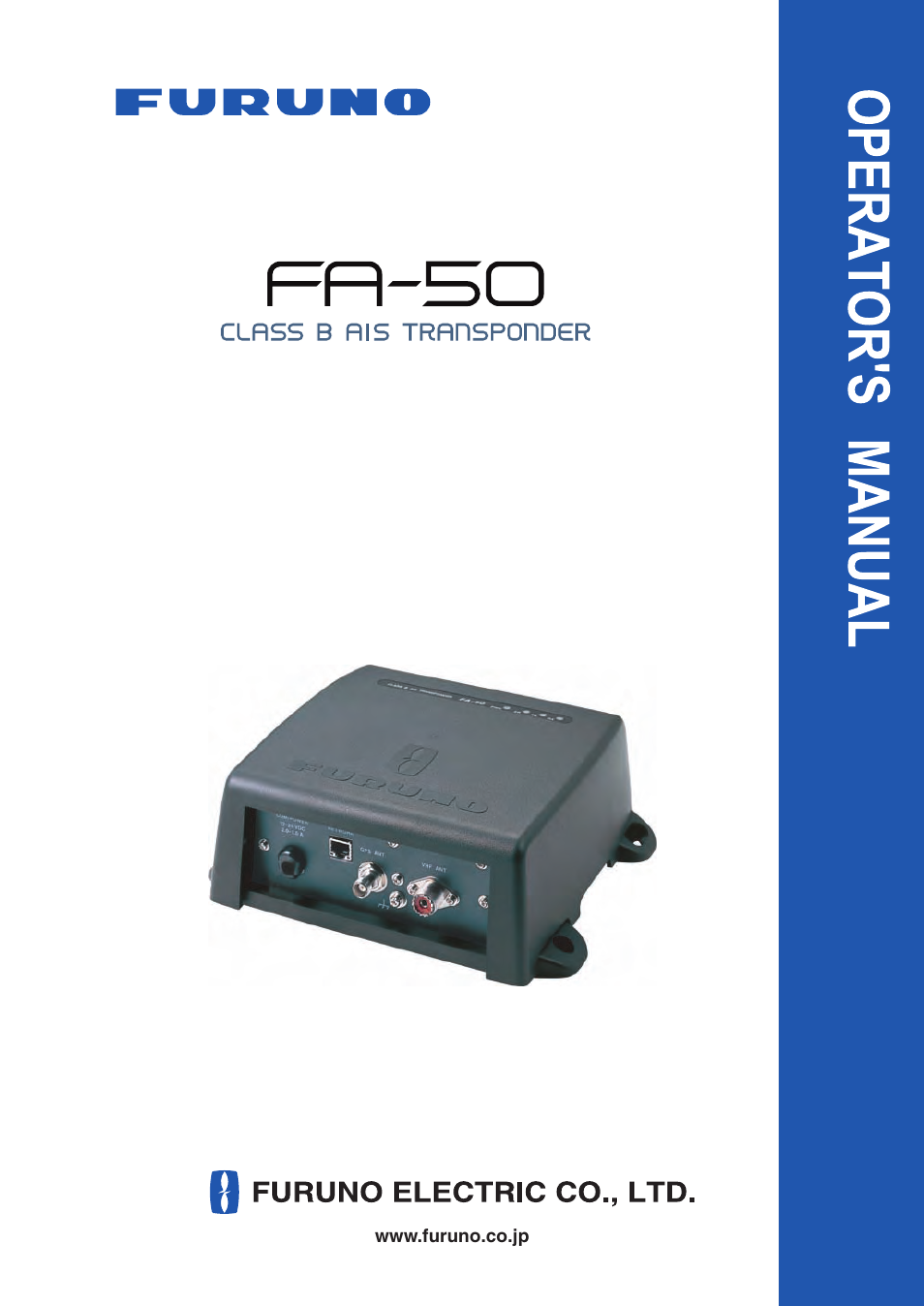 Furuno AIS Transponder FA-50 User Manual | 65 pages