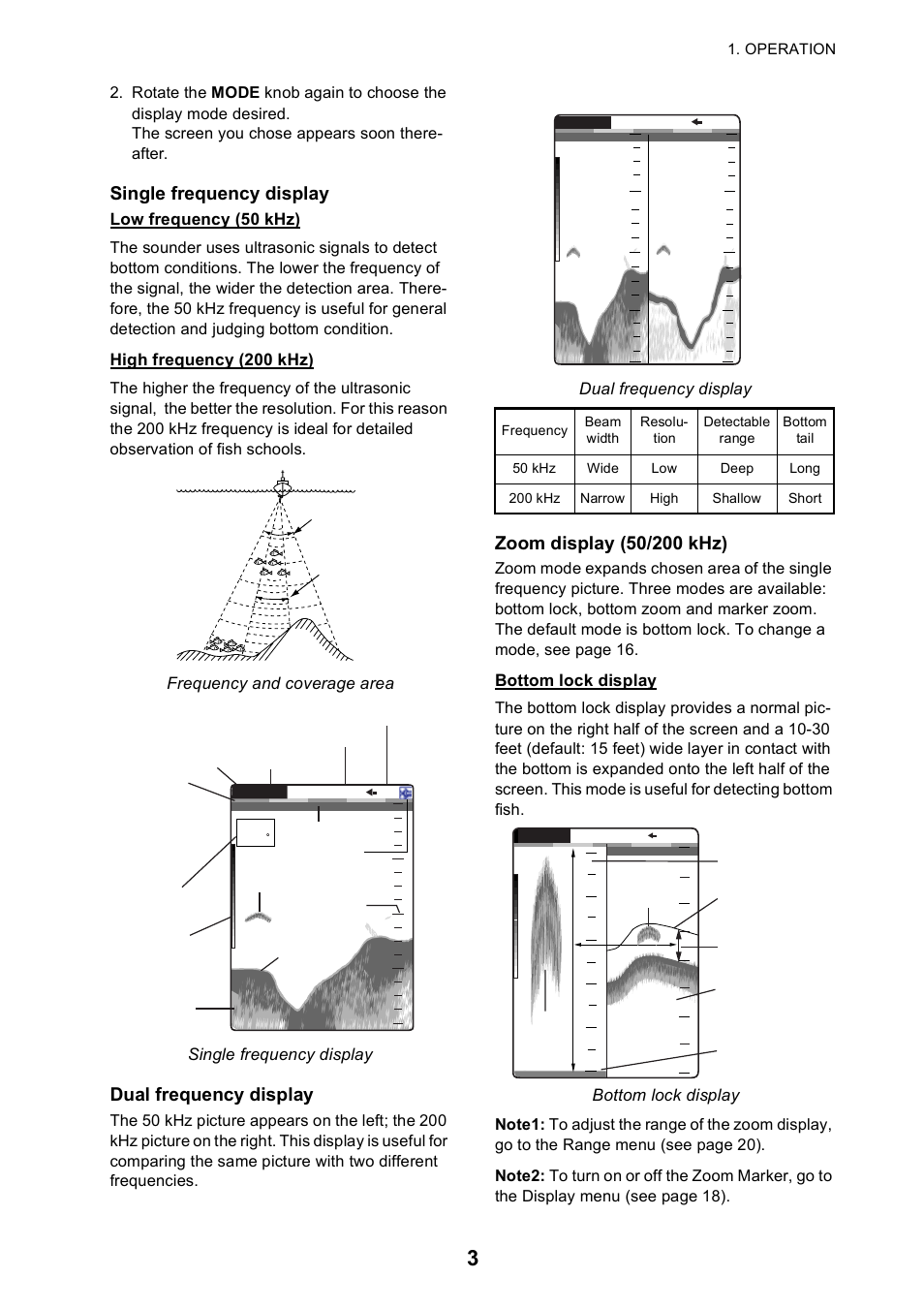 Single frequency display, Dual frequency display | Furuno 585 User Manual | Page 12 / 56