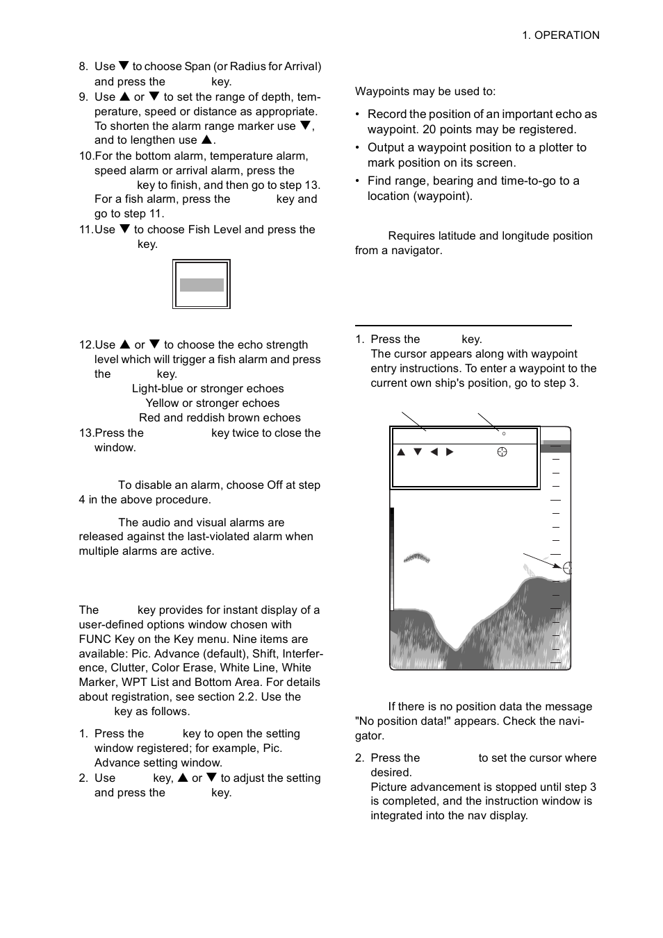 17 func key, 18 waypoints | Furuno 585 User Manual | Page 22 / 56