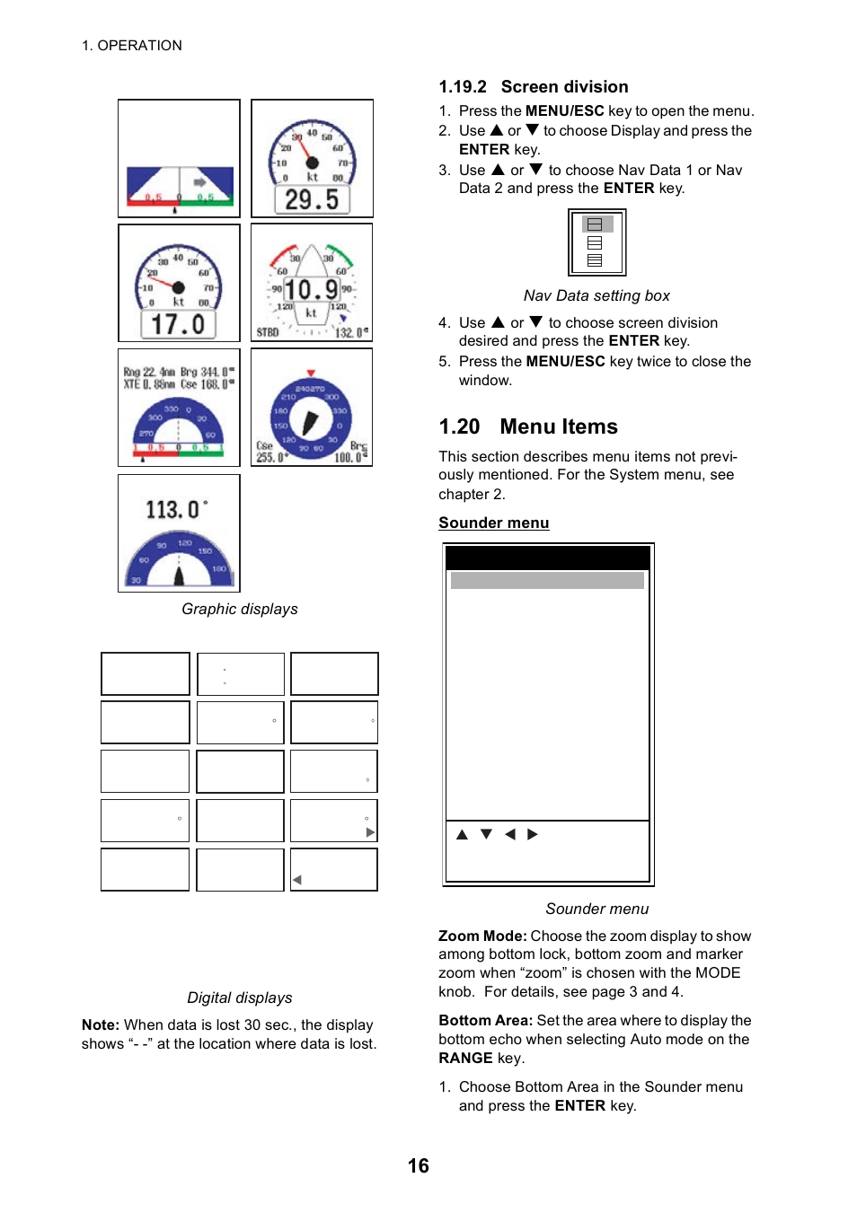 20 menu items | Furuno 585 User Manual | Page 25 / 56