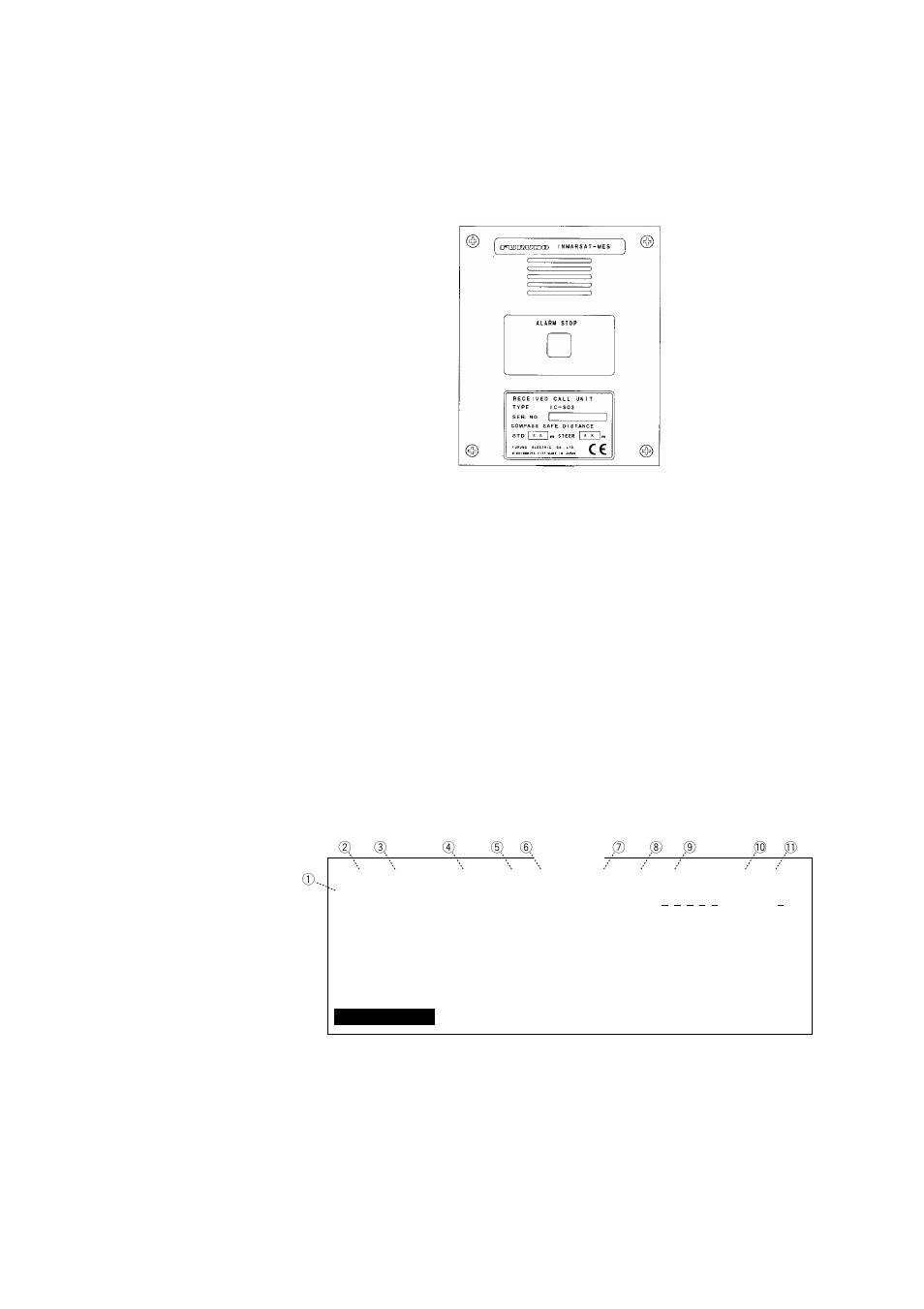 Display log, Distress/urgent receiving call unit ic-303, Displaying and printing the display log | Furuno INMARSAT-C MOBILE EARTH STATION FELCOM 12 User Manual | Page 112 / 182