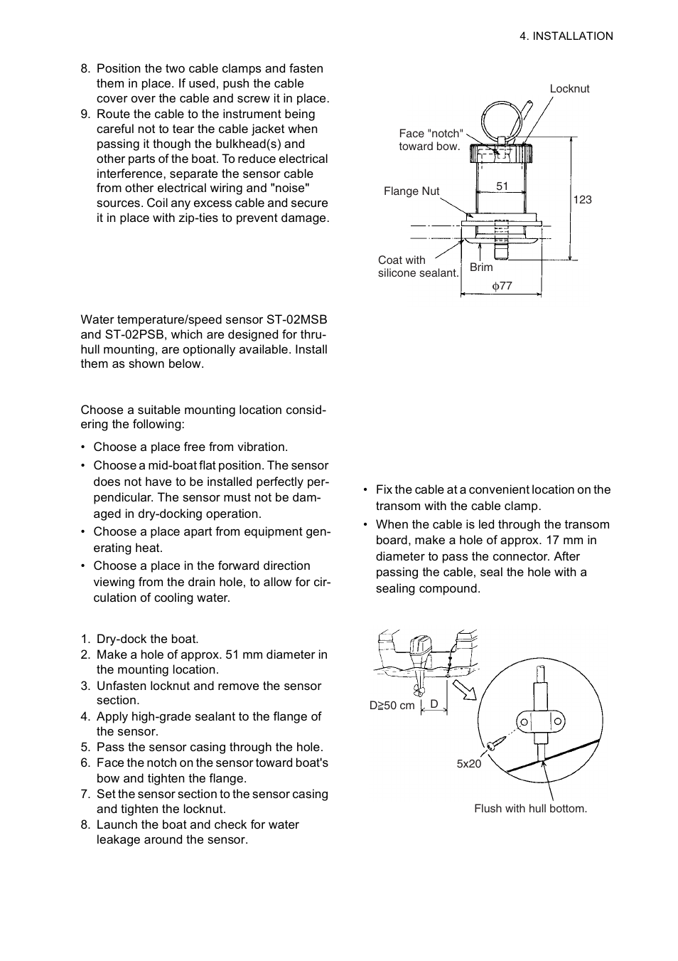 6 optional water temperature/speed sensor, 7 optional water temperature sensor | Furuno Color LCD Sounder FCV-620/585 User Manual | Page 42 / 56