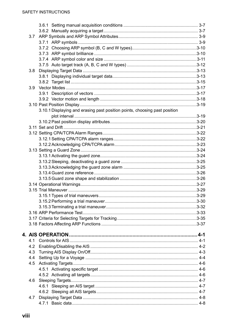 Viii | Furuno BB FAR28x7 User Manual | Page 10 / 305