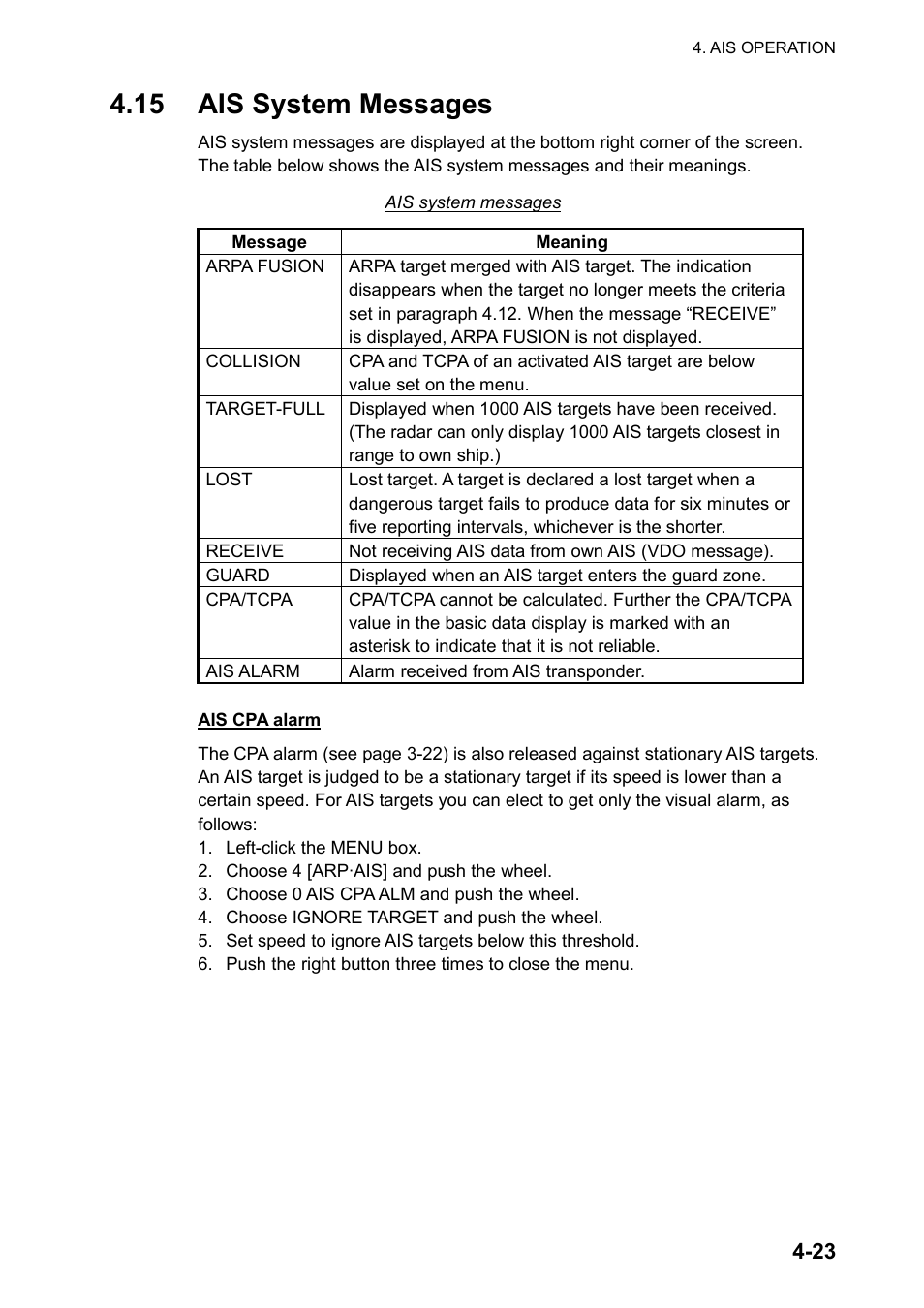 15 ais system messages | Furuno BB FAR28x7 User Manual | Page 193 / 305