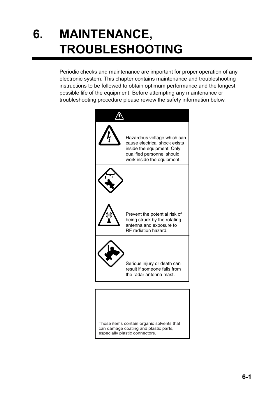 Maintenance, troubleshooting, Warning, Notice | Furuno BB FAR28x7 User Manual | Page 235 / 305