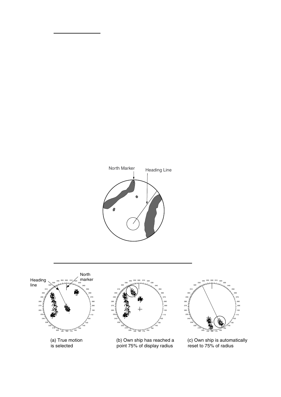 Radar operation, Heading line north marker | Furuno BB FAR28x7 User Manual | Page 46 / 305