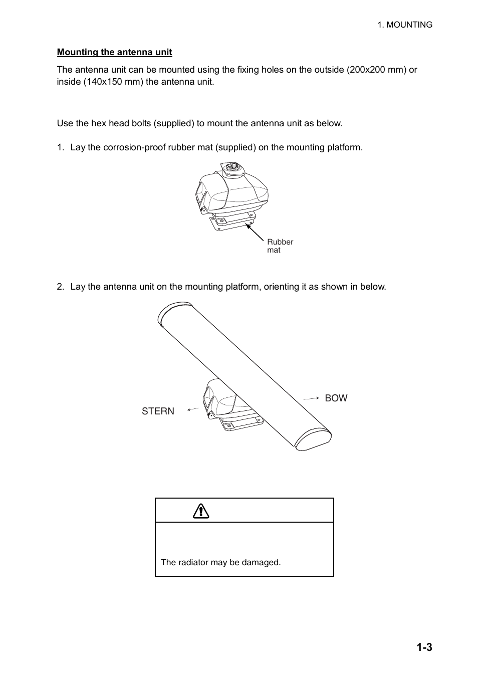 Caution | Furuno FR-8122 User Manual | Page 11 / 56