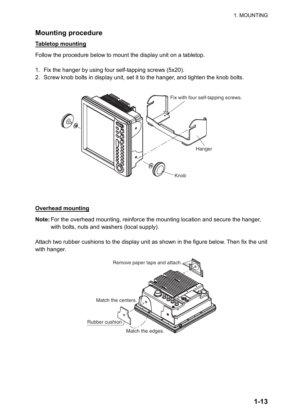 13 mounting procedure | Furuno FR-8122 User Manual | Page 21 / 56