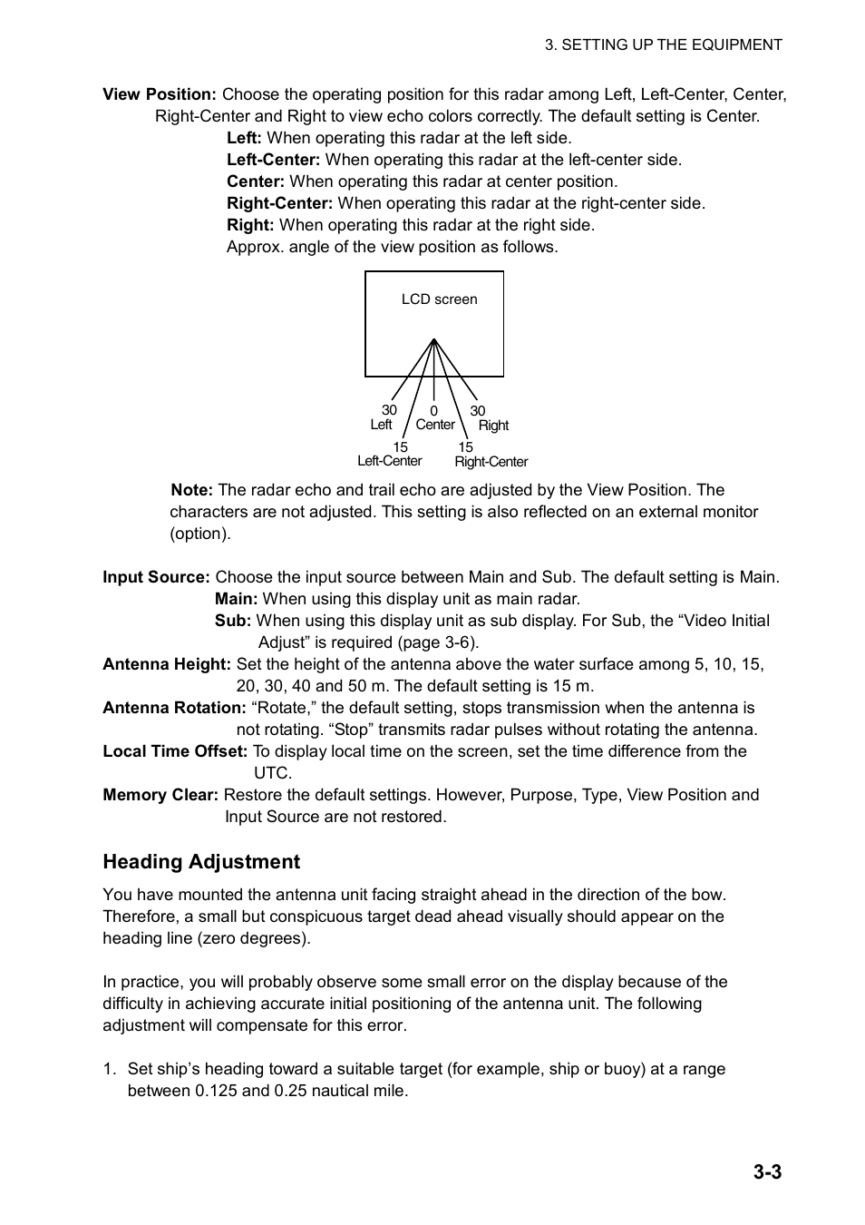 Heading adjustment | Furuno FR-8122 User Manual | Page 31 / 56