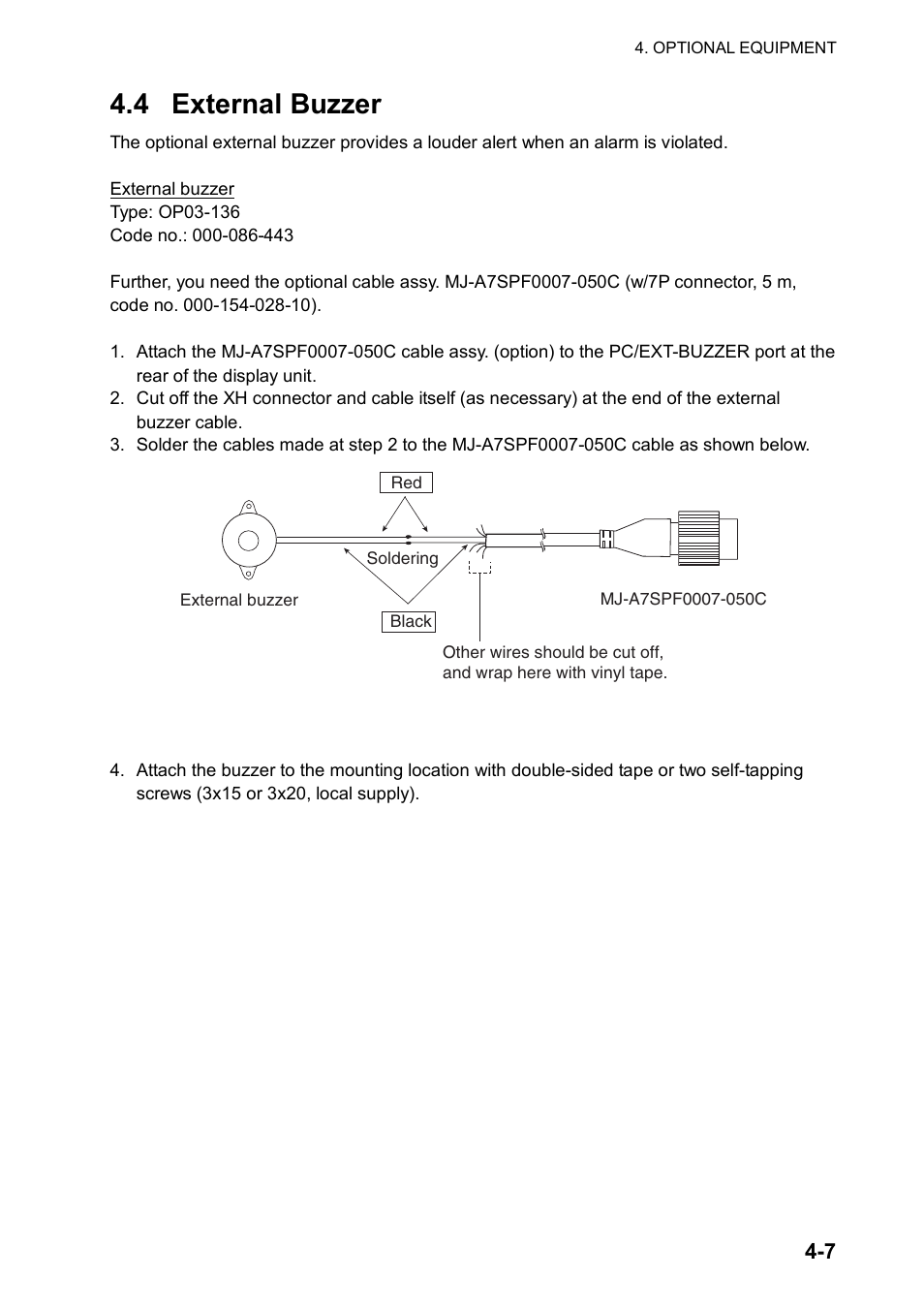 4 external buzzer | Furuno FR-8122 User Manual | Page 41 / 56