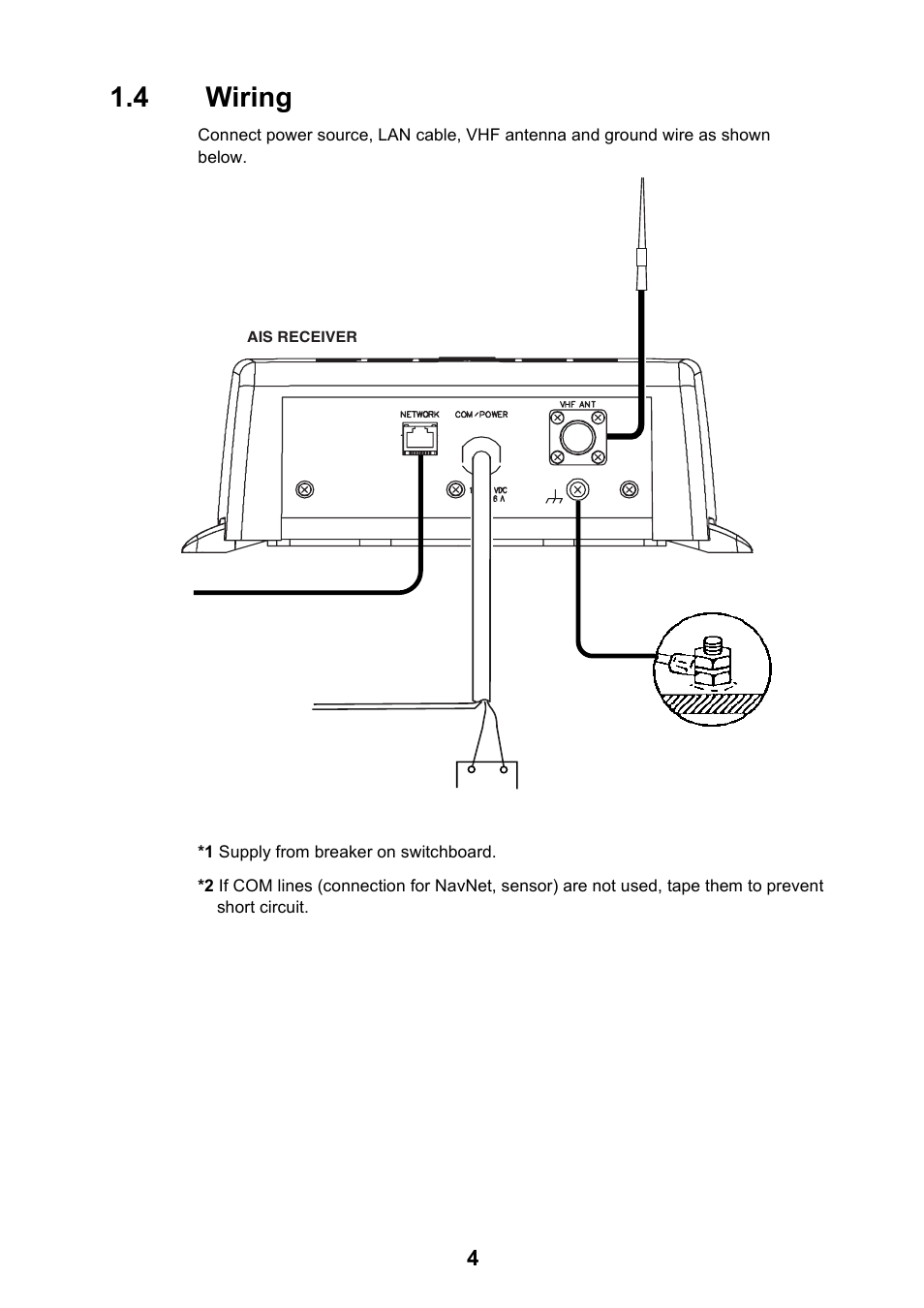 4 wiring | Furuno FA-30 User Manual | Page 12 / 30