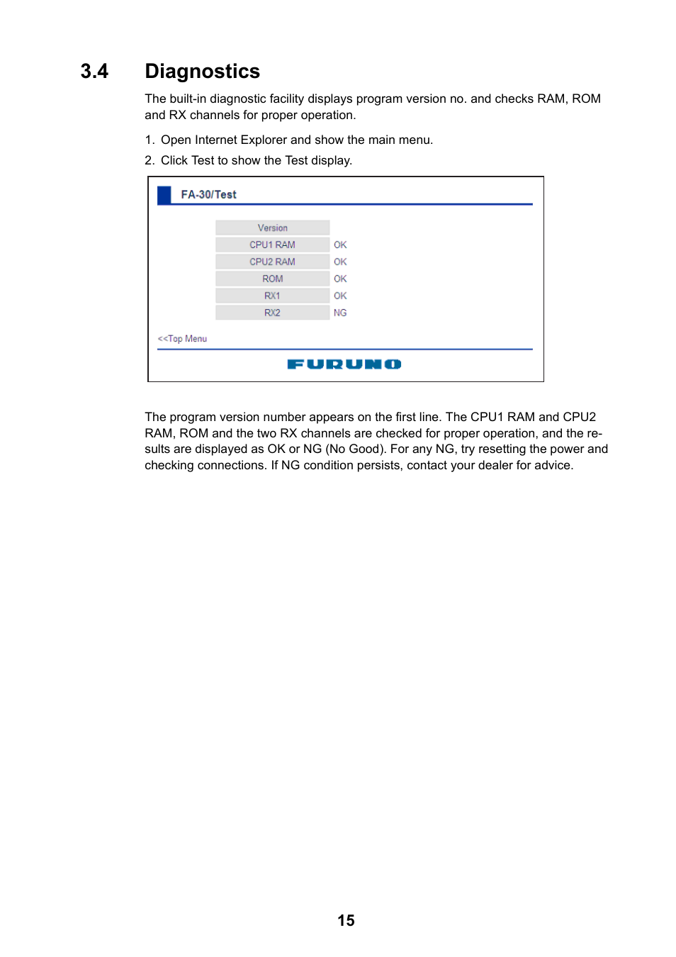 4 diagnostics | Furuno FA-30 User Manual | Page 23 / 30