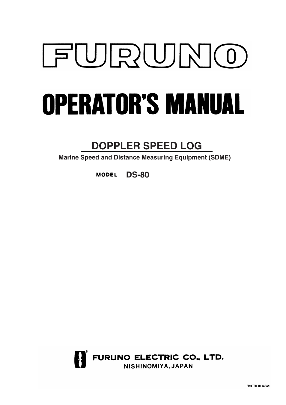 Furuno DS-80 User Manual | 40 pages
