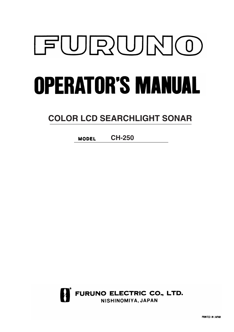 Furuno CH-250 User Manual | 118 pages