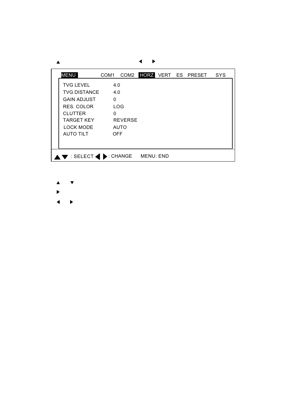 13 horizontal menu overview, 1 horizontal menu description | Furuno CH-250 User Manual | Page 39 / 118