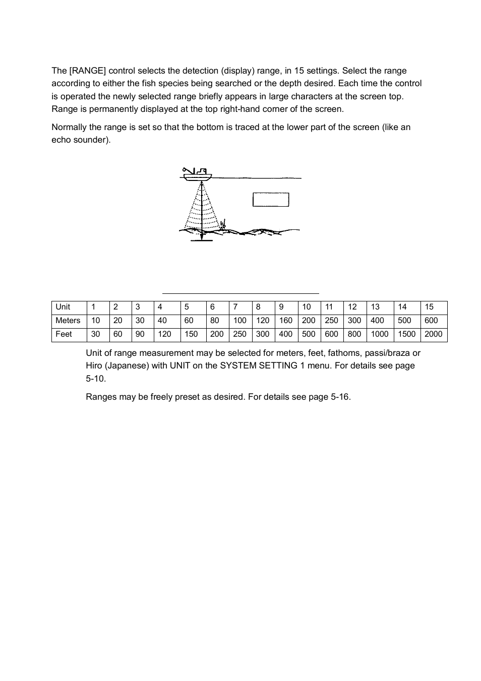 3 selecting the range | Furuno CH-250 User Manual | Page 53 / 118