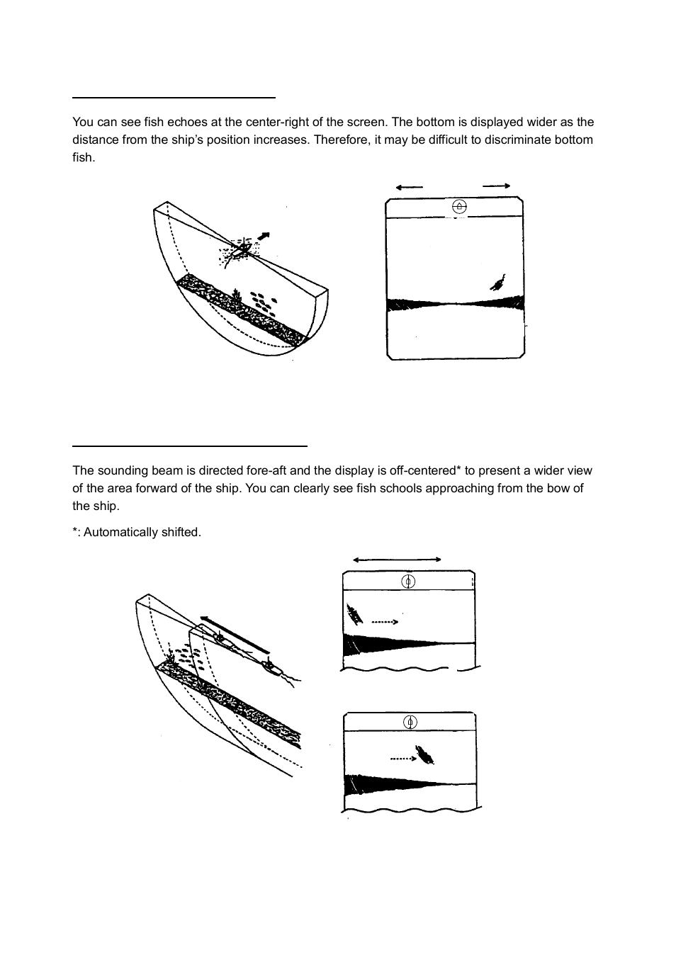 2 sample echo displays | Furuno CH-250 User Manual | Page 64 / 118