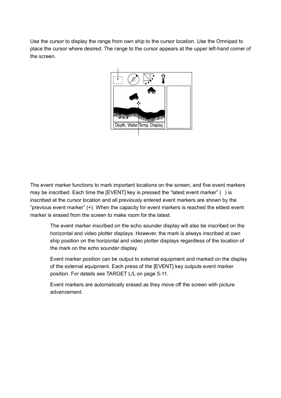 7 measuring range by cursor, 8 event marker | Furuno CH-250 User Manual | Page 73 / 118