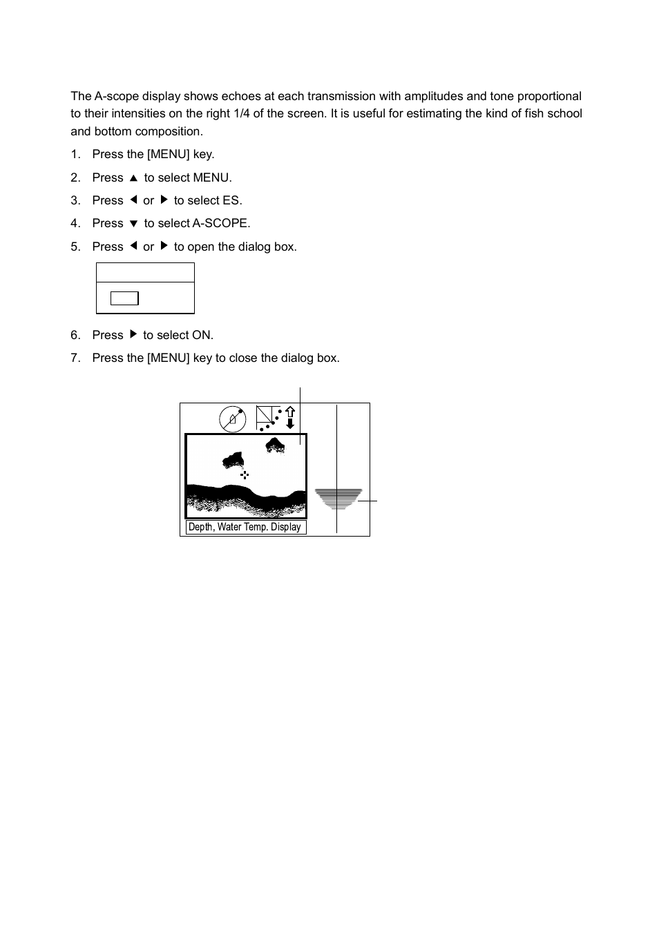 2 finding echo strength (a-scope display) | Furuno CH-250 User Manual | Page 77 / 118
