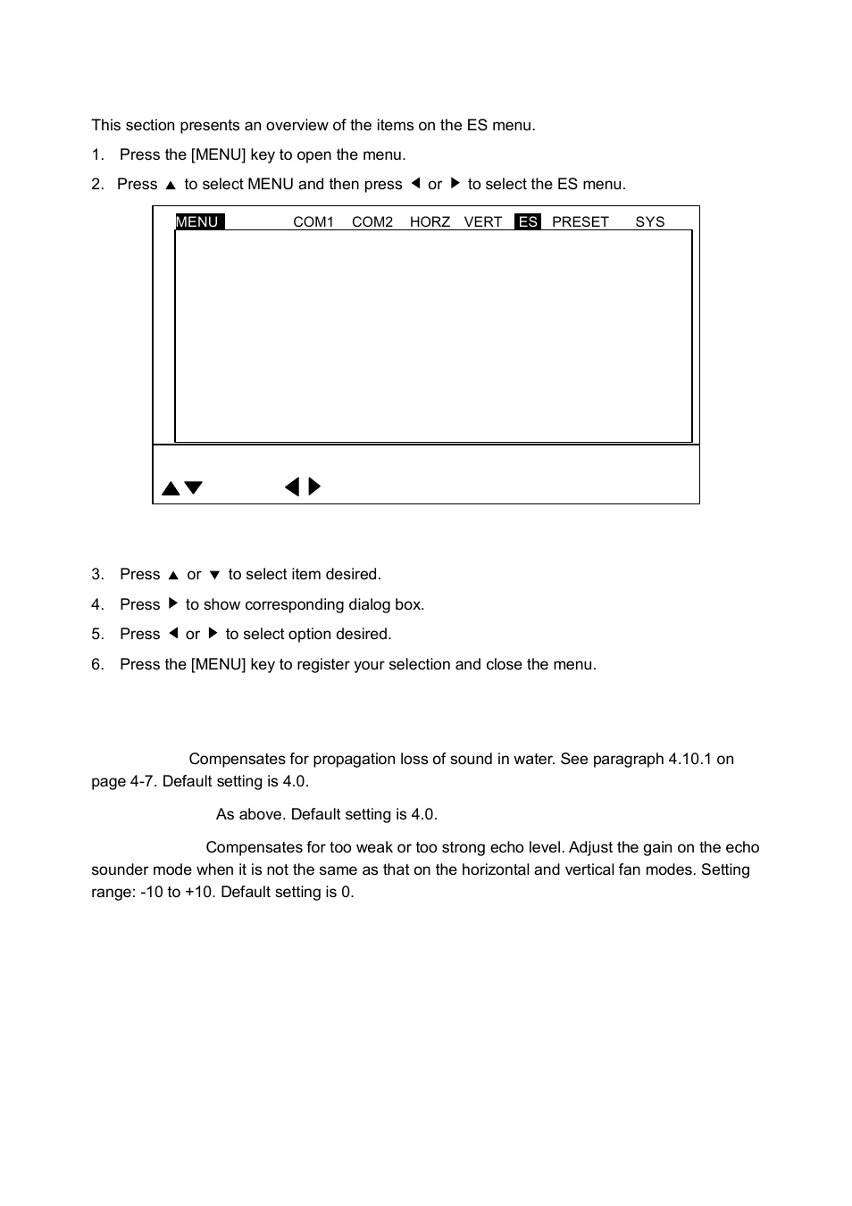 11 echo sounder menu overview, 1 echo sounder menu description | Furuno CH-250 User Manual | Page 78 / 118