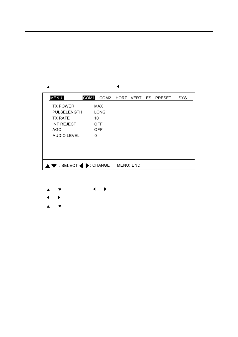 Menu operation, 1 com1 menu | Furuno CH-250 User Manual | Page 81 / 118
