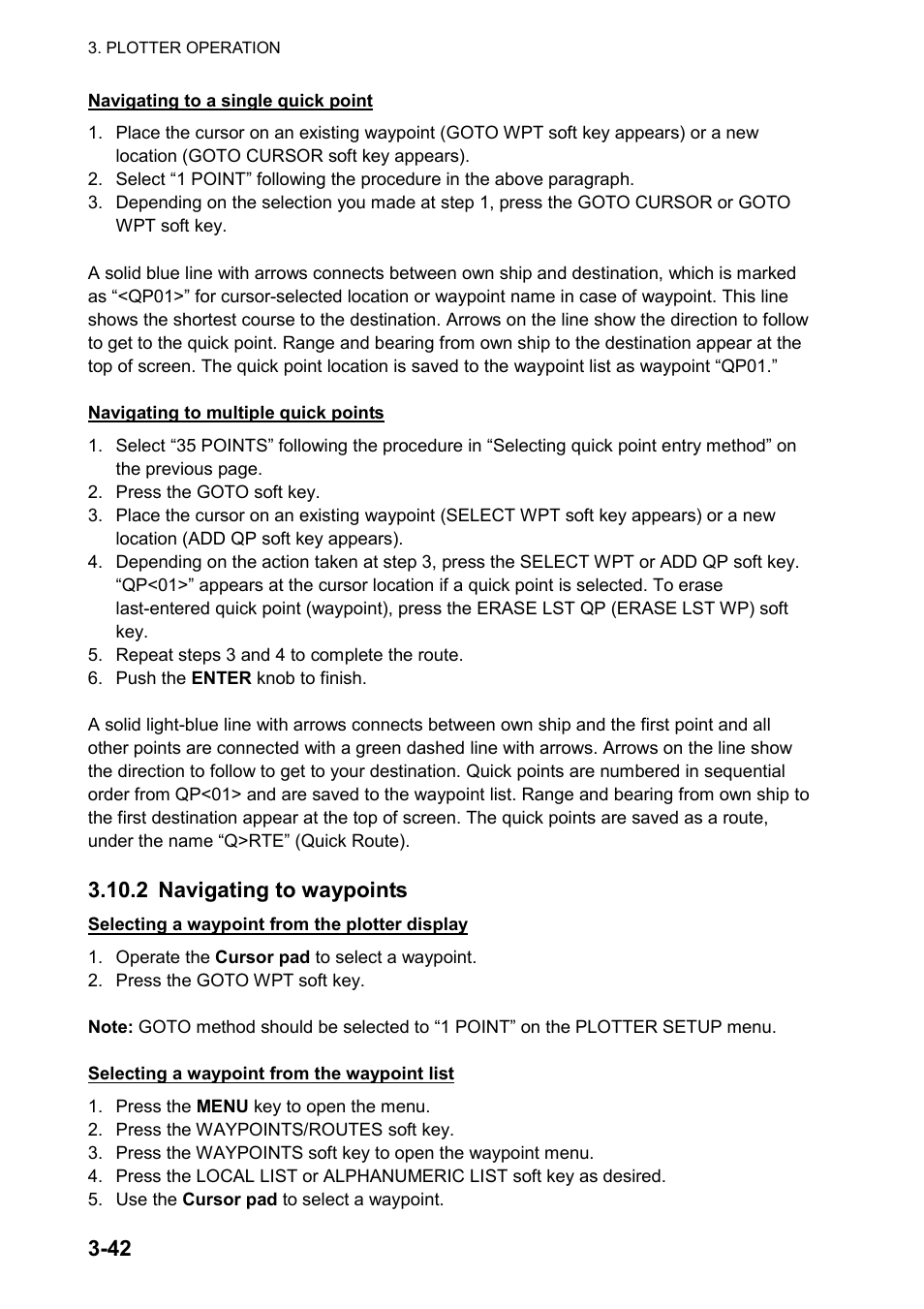 2 navigating to waypoints | Furuno color video plotter GD1720C User Manual | Page 113 / 247