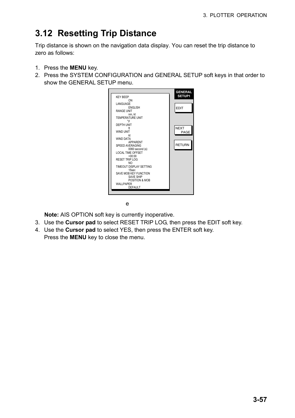 12 resetting trip distance, Plotter operation | Furuno color video plotter GD1720C User Manual | Page 128 / 247