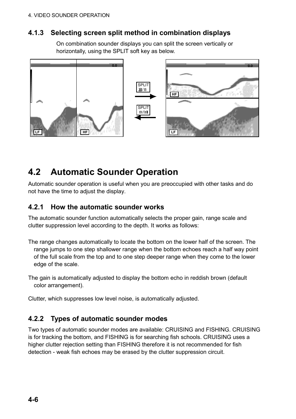 2 automatic sounder operation, 1 how the automatic sounder works, 2 types of automatic sounder modes | Furuno color video plotter GD1720C User Manual | Page 135 / 247