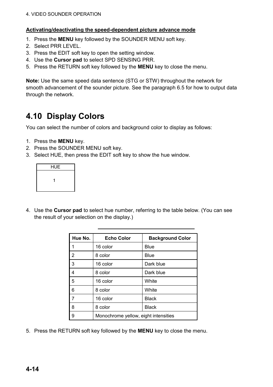 10 display colors | Furuno color video plotter GD1720C User Manual | Page 143 / 247