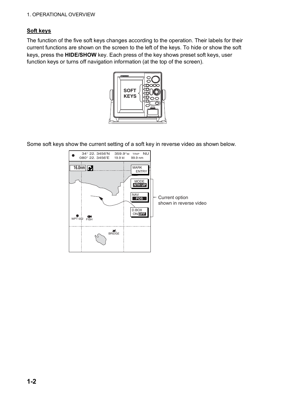 Plotter displays | Furuno color video plotter GD1720C User Manual | Page 15 / 247