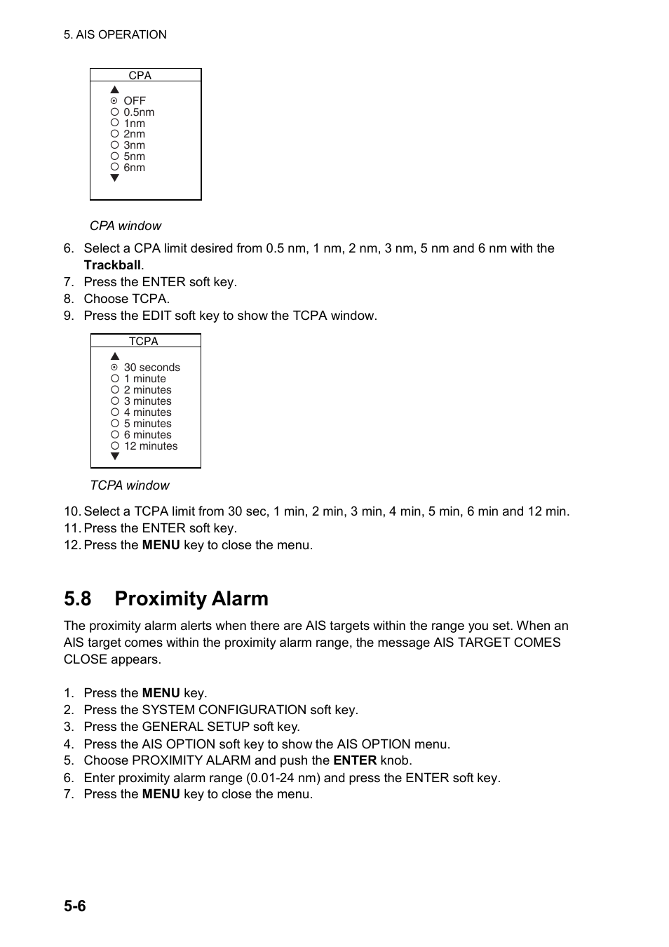 8 proximity alarm | Furuno color video plotter GD1720C User Manual | Page 157 / 247