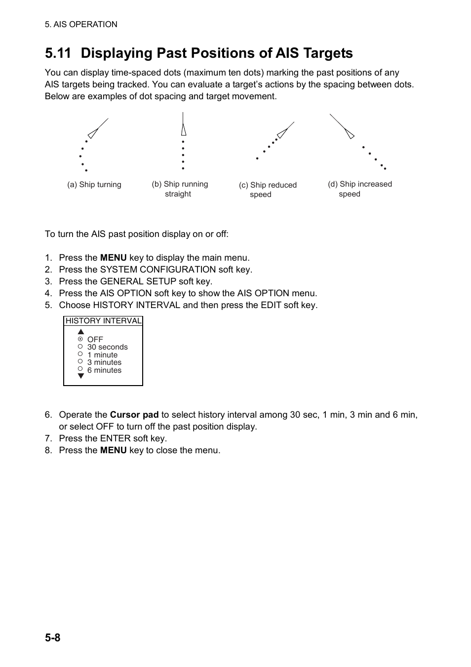 11 displaying past positions of ais targets | Furuno color video plotter GD1720C User Manual | Page 159 / 247