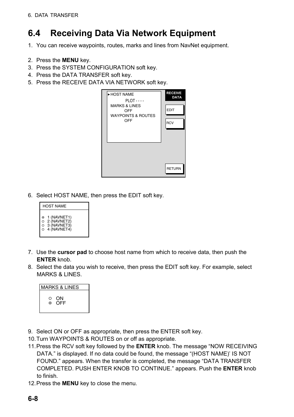 4 receiving data via network equipment | Furuno color video plotter GD1720C User Manual | Page 167 / 247