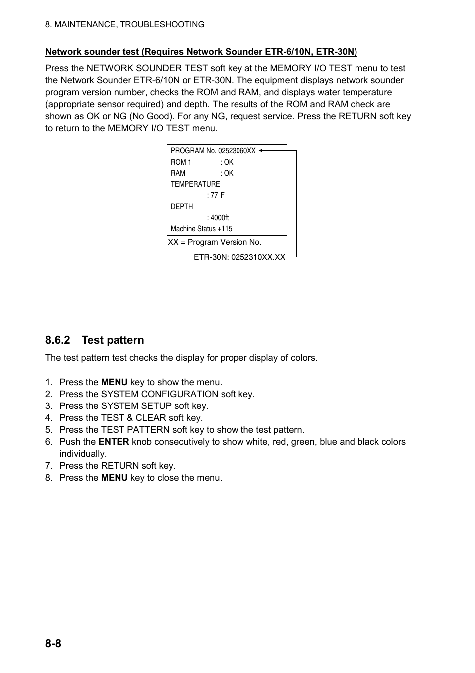 2 test pattern | Furuno color video plotter GD1720C User Manual | Page 217 / 247
