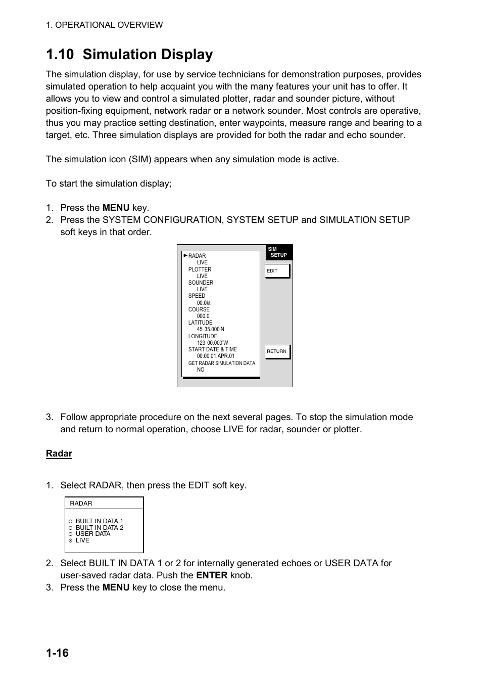 10 simulation display | Furuno color video plotter GD1720C User Manual | Page 29 / 247